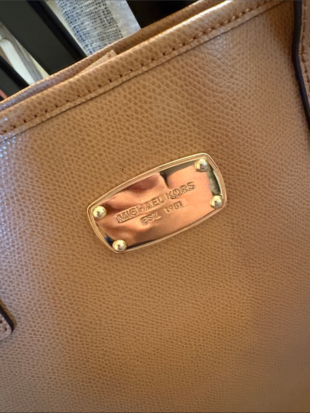 Michael Kors Caramel Brown Leather Tote - Picture 2 of 7